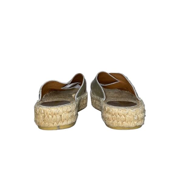 Free People Silver Metallic Tuscan Platform Espadrille Leather Slip On Sandals 6 - Picture 5 of 9